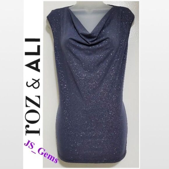 New Vintage Medium Gray Sleeveless Sparkly Top - Picture 1 of 12